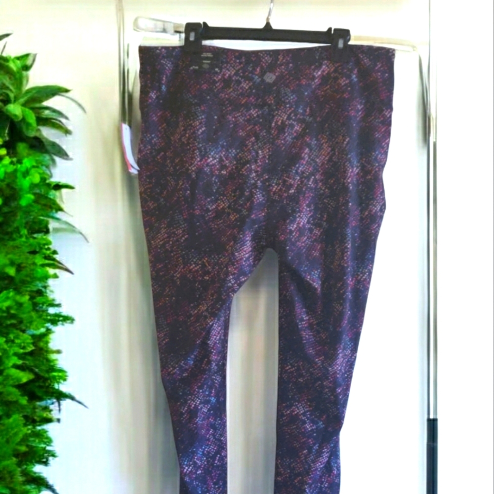 Zelos 2X Athletic Exercise Black Snake Leggings